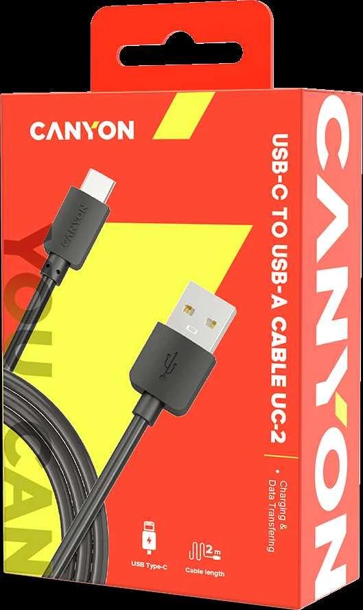CANYON cable UC-2 USB-C 5W 2m Juodas
