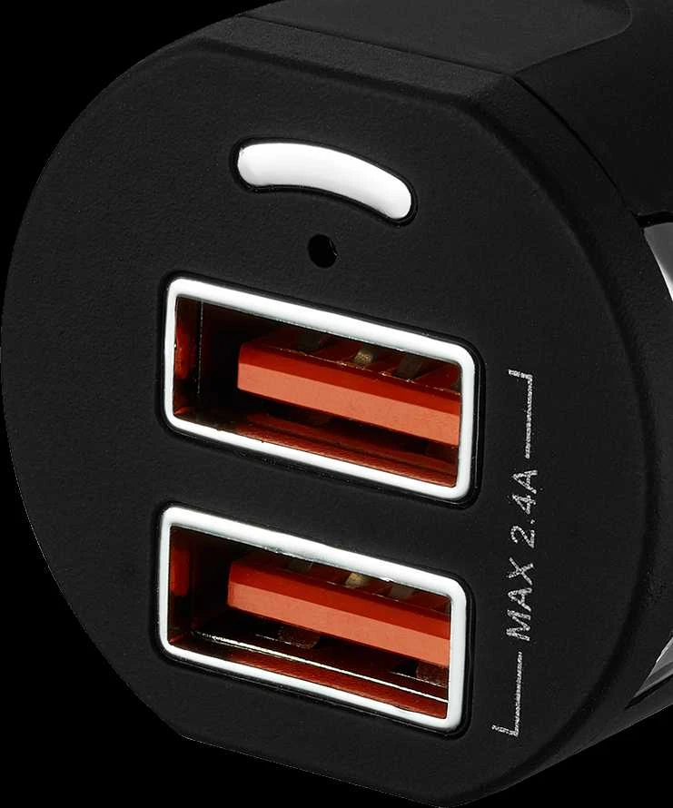 CANYON automobilinis pakrovejas C-04 2.4A/2USB-A Juodas