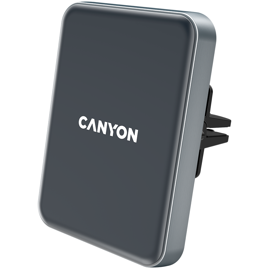 CANYON CH-15, Automobilinis laikiklis ir belaidis įkroviklis MegaFix, C-15, 15W, Įvestis: USB-C: 5V/2A, 9V/3A; Galia: 5W, 7,5W, 10W, 15W;89*65*12mm,0,195kg,juodas