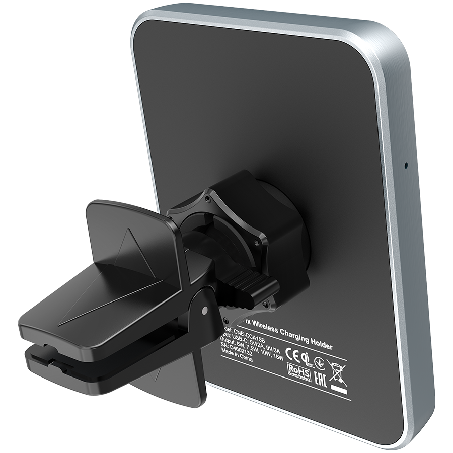 CANYON CH-15, Automobilinis laikiklis ir belaidis įkroviklis MegaFix, C-15, 15W, Įvestis: USB-C: 5V/2A, 9V/3A; Galia: 5W, 7,5W, 10W, 15W;89*65*12mm,0,195kg,juodas