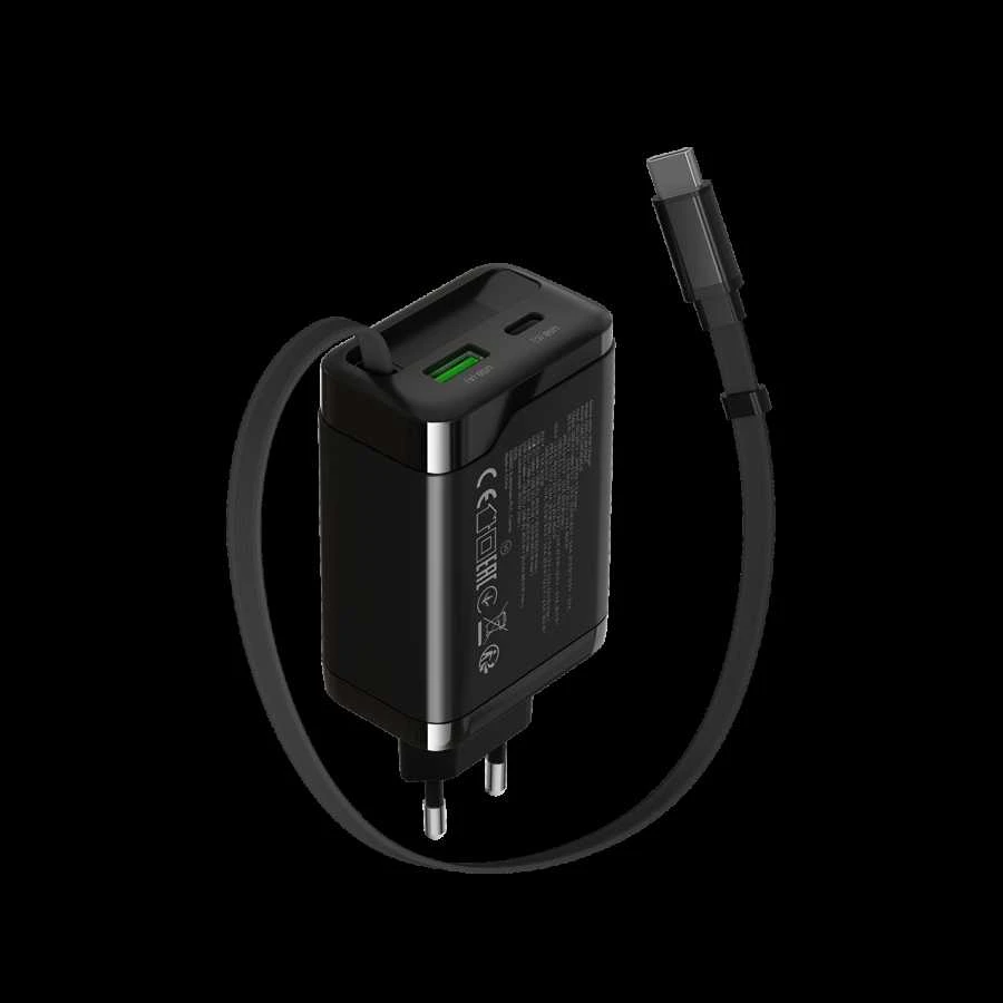 CANYON įkroviklis OnCharge 65RC įmontuojamas laidas USB-C 65W 1xPD 1xQC EU Juodas
