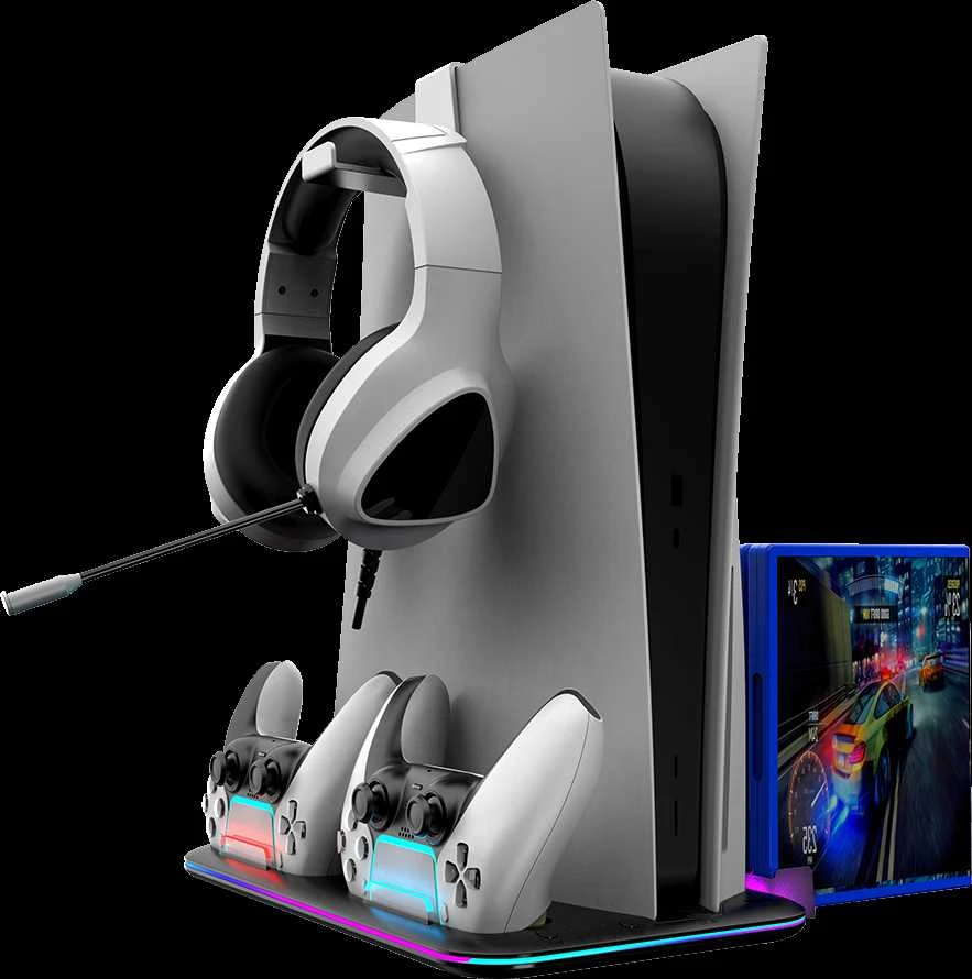 CANYON aušinimo stovas CS-51 RGB PS5 Slim/DE Charge Juodas