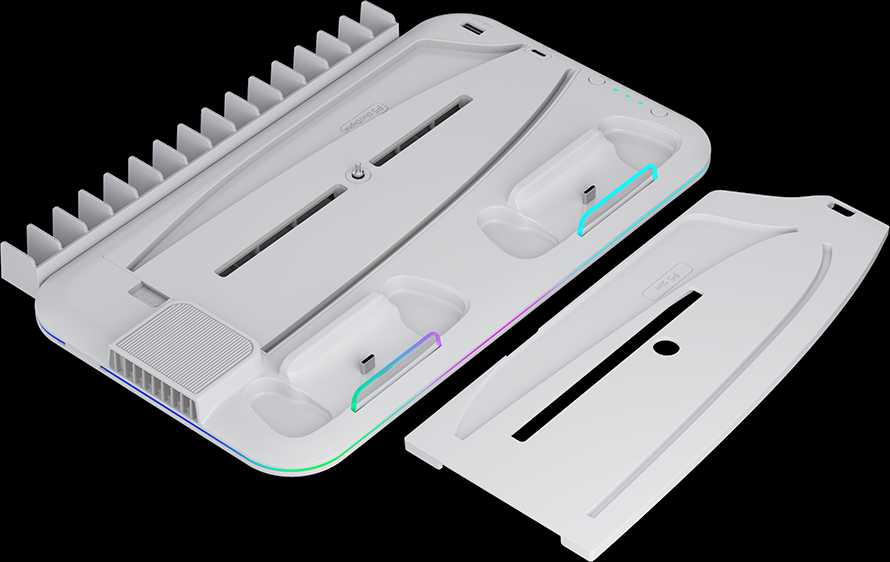CANYON aušinimo stovas CS-51 RGB PS5 Slim/DE Charge Baltas