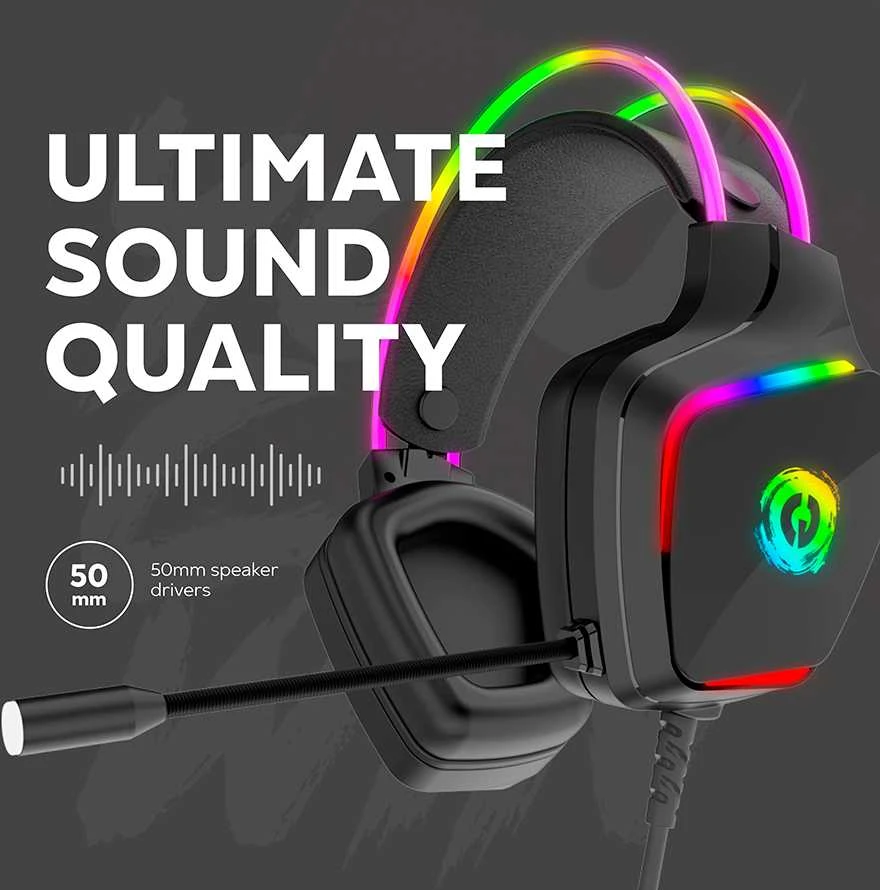 CANYON ausinės Darkless GH-9A Juodas