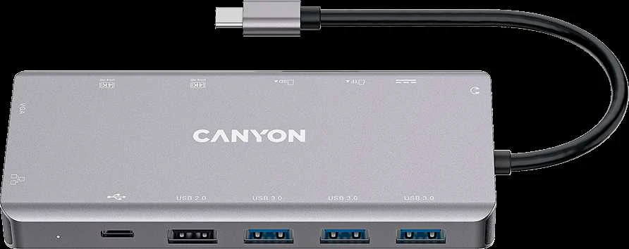 CANYON šakotuvas DS-12 13in1 4k USB-C Tamsiai pilka