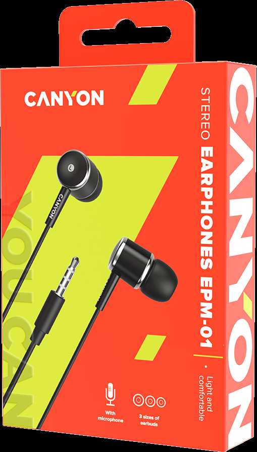 CANYON ausinės EPM-01 Mic 1.2m Juodas