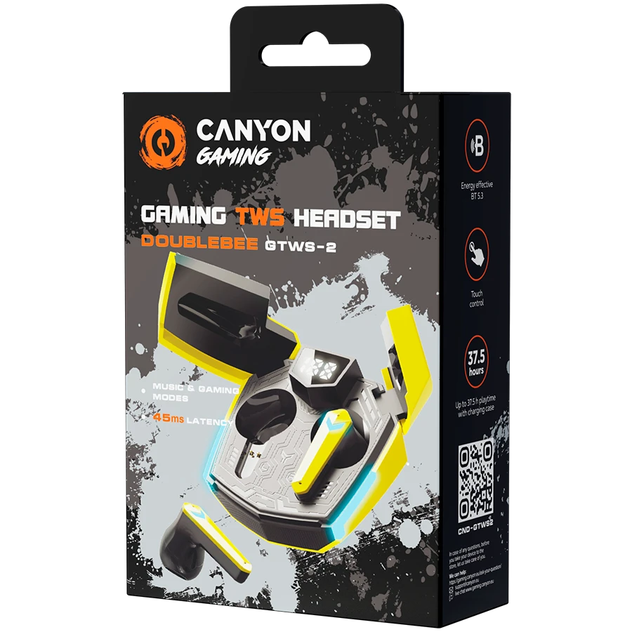 CANYON ausinės Doublebee GTWS-2 Gaming Geltona