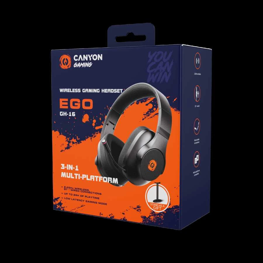 CANYON ausinės EGO GH-16 3in1 2.4Ghz+BT Baltas