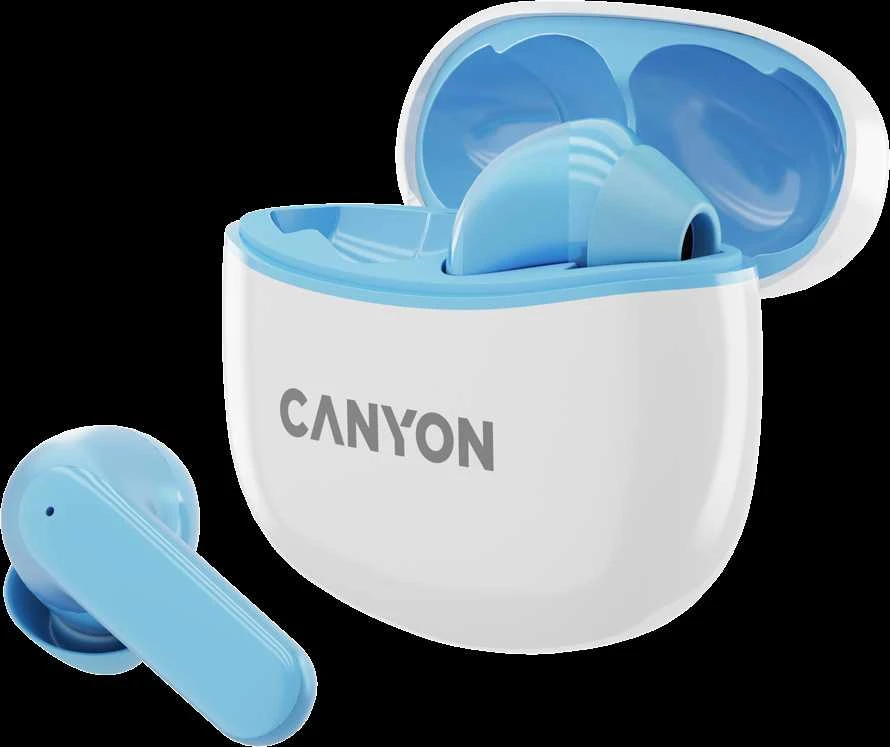 Canyon belaidės ausinės su mėlynu įkrovimo dėklu