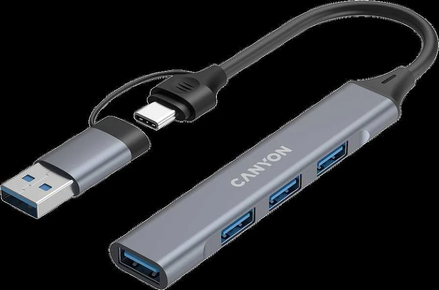 Canyon 4in1 USB šakotuvas su USB-A ir C jungtimis
