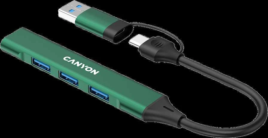 CANYON šakotuvas DS-02 4in1 USB-A/C žalia