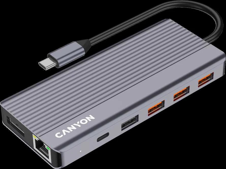 CANYON šakotuvas DS-16 13in1 4k USB-C pilkas