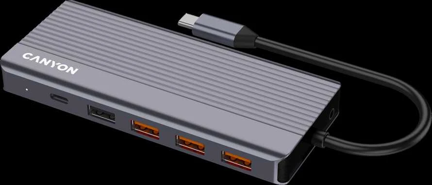 CANYON šakotuvas DS-16 13in1 4k USB-C pilkas