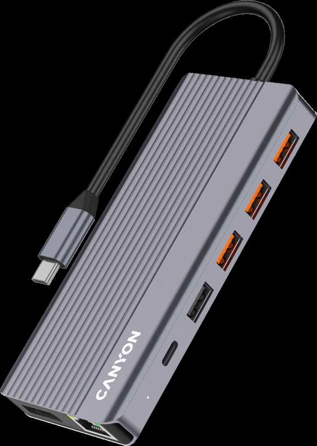 CANYON šakotuvas DS-16 13in1 4k USB-C pilkas