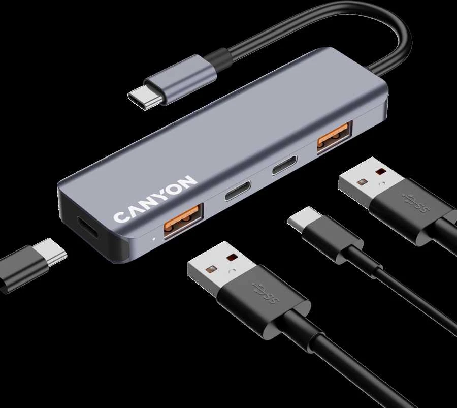 CANYON hub DS-18 5in1 USB-C Pilkas