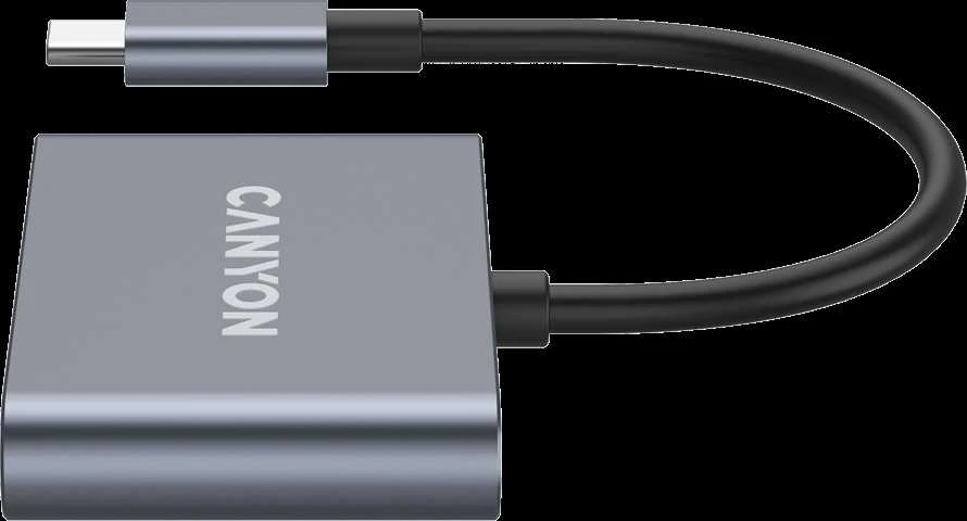 CANYON šakotuvas DS-3 3in1 USB-C Tamsiai pilka