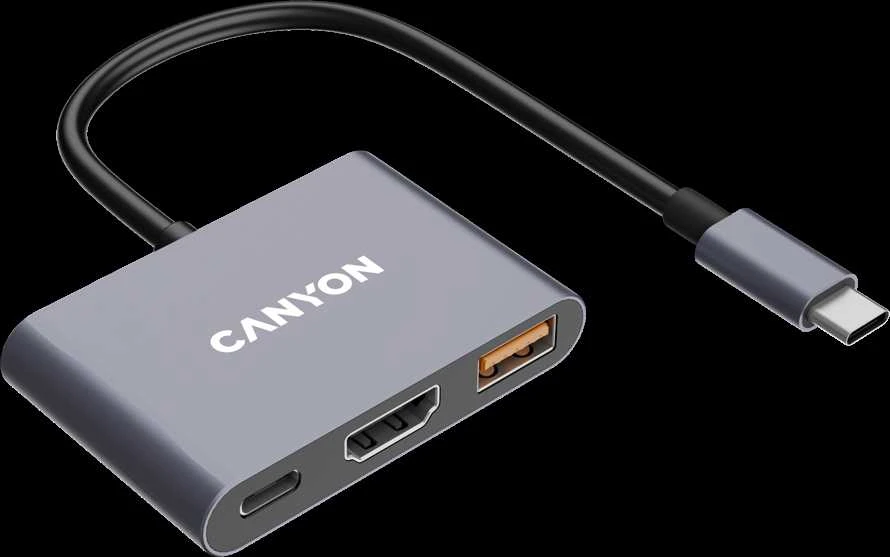 CANYON hub DS-4 3in1 USB-C Pilkas