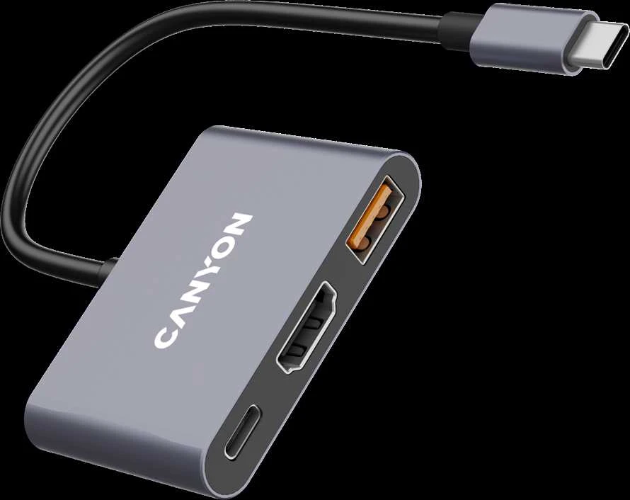 CANYON hub DS-4 3in1 USB-C Pilkas