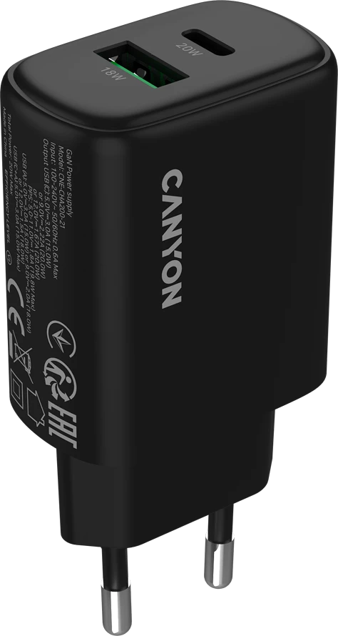 „Canyon OnCharge 200“ 20 W 1 x PD 1 x QC EU Juoda