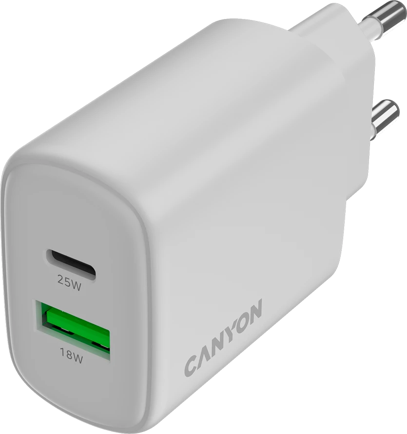 Canyon OnCharge sieninis įkroviklis su USB-C ir USB-A jungtimis