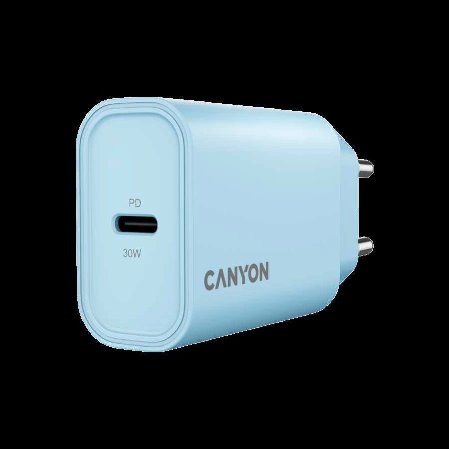 Šviesiai mėlynas Canyon 30W USB-C įkroviklis