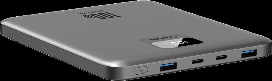 Canyon Powerbank PB-2008 LED 20000 mAh PD100W QC3.0 tamsiai pilka