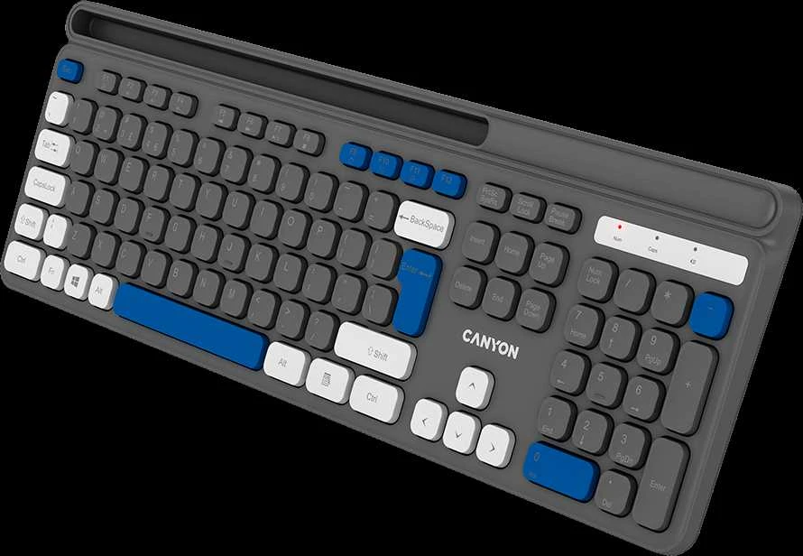 CANYON klaviatūra HKB-W03 EN AAA Wireless Pilkas
