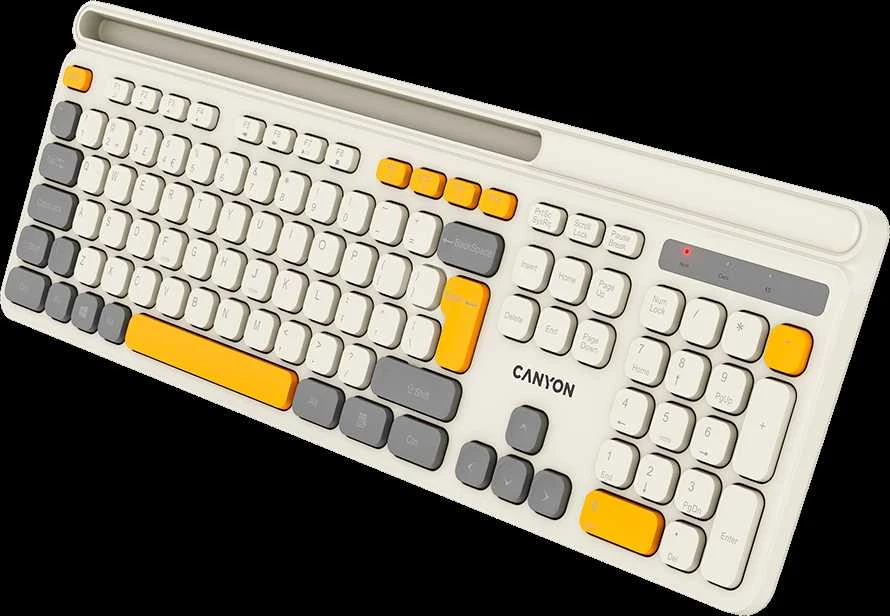 CANYON klaviatūra HKB-W03 EN AAA Wireless rusvai gelsvas