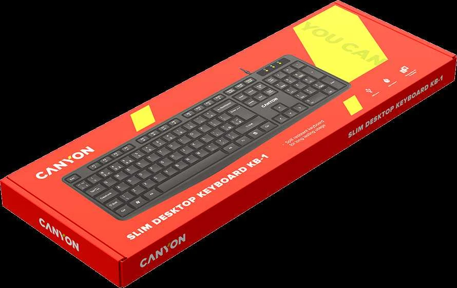 CANYON klaviatūra KB-1 UK, laidinė, juoda