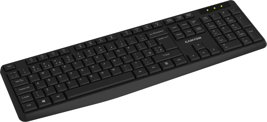 CANYON klaviatūra KB-W01 belaidė juoda