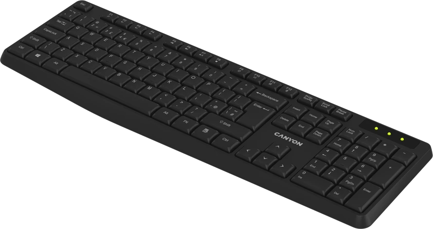 CANYON klaviatūra KB-W01 belaidė juoda