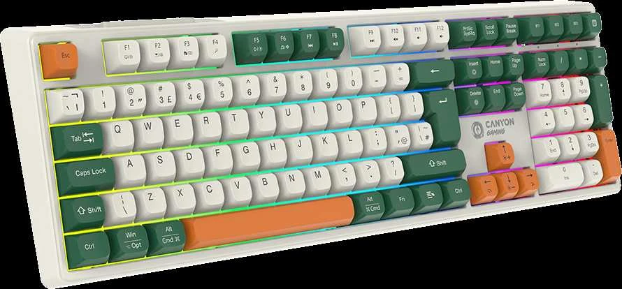 CANYON klaviatūra Shadder GKW-11 Mech RGB UK/US Wireless Baltas
