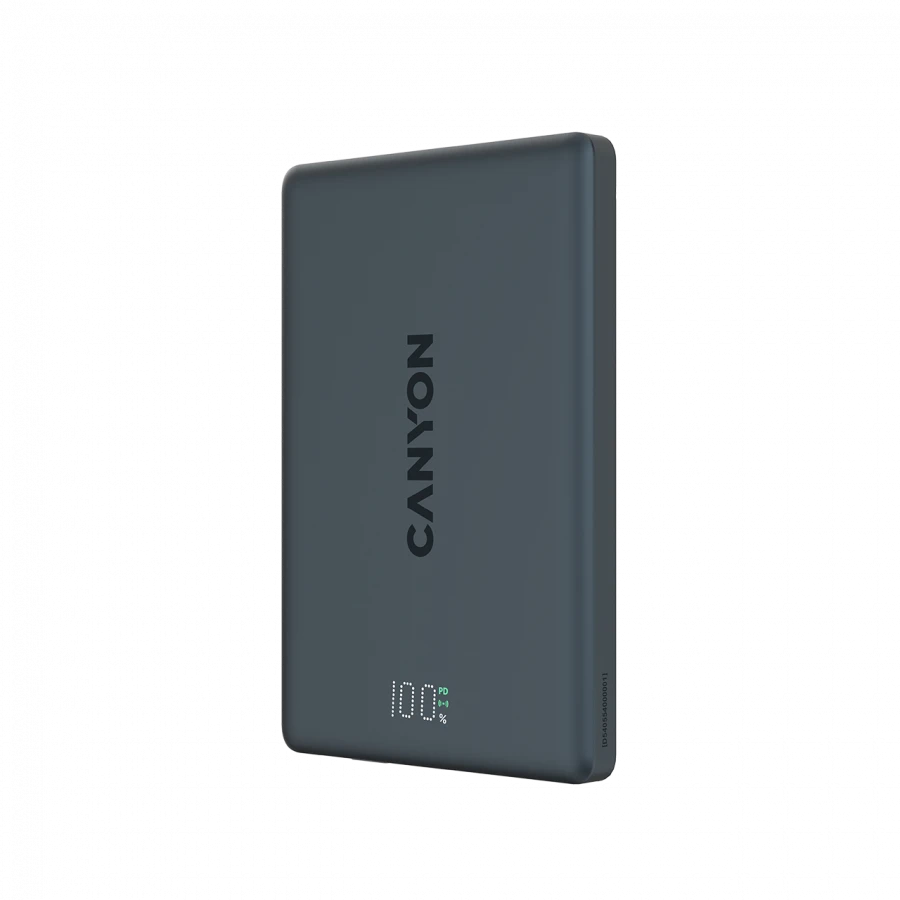 CANYON magnetic power bank OnPower 500 PD20W 5000mAh Aliuminio Interstellar Juodas