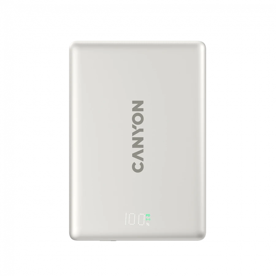 CANYON magnetic power bank OnPower 500 PD20W 5000mAh Aliuminio Star Pilkas