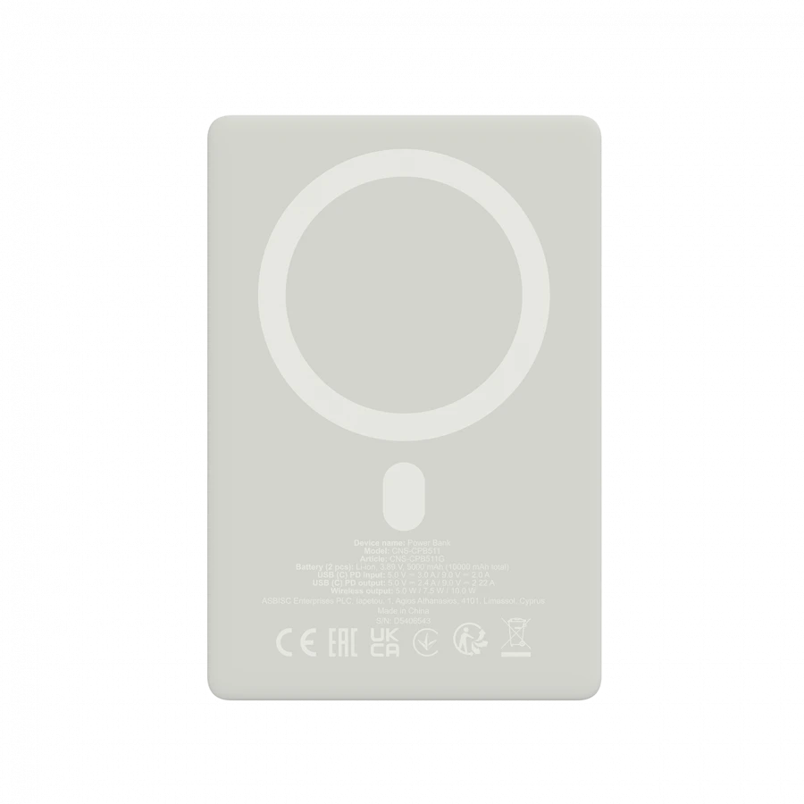 „Canyon OnPower 511 MagSafe“ 10 000 mAh USB-C PD 20W pilka