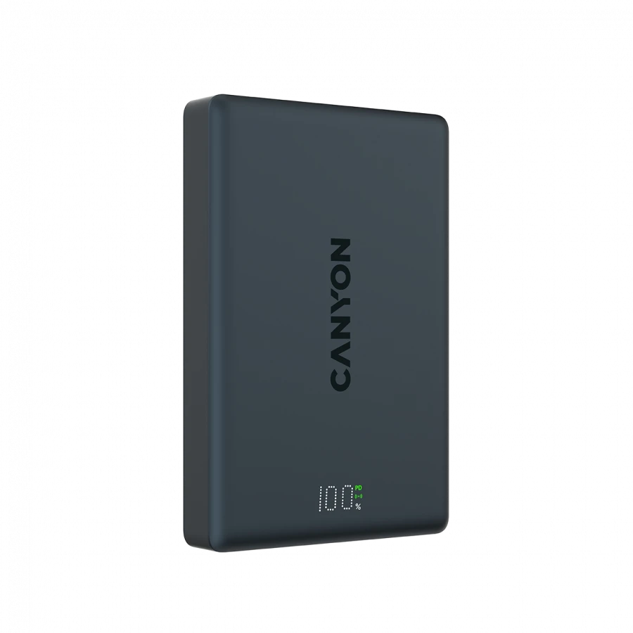 CANYON magnetic power bank OnPower 511 PD20W 10000mAh Aliuminio Interstellar Juodas
