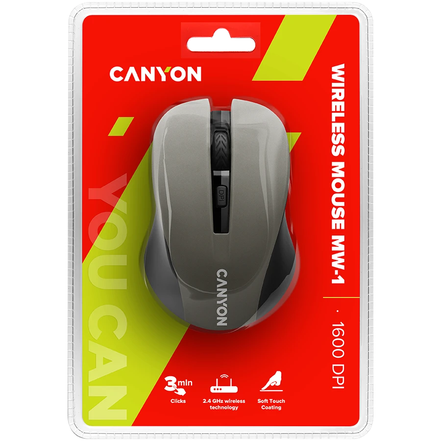 Belaidė klasikinės formos pelė Canyon MW-1, Pilka