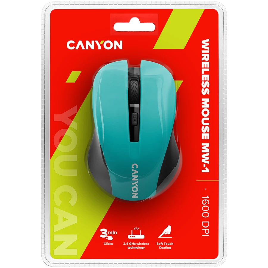Belaidė pelė Canyon MW-1, Žalios/Juodos spalvos