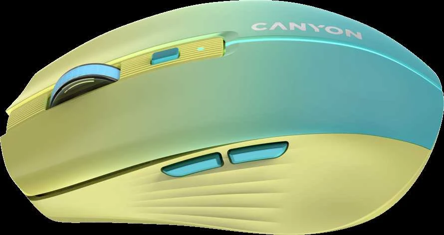 CANYON pelė MW-44 Wireless Charge Geltona mėlyna