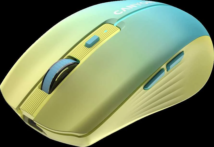 CANYON pelė MW-44 Wireless Charge Geltona mėlyna