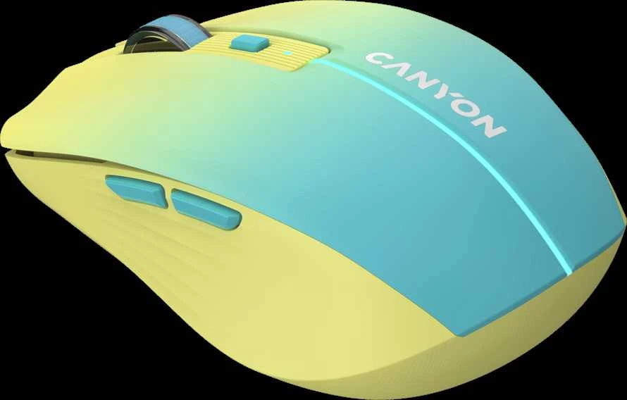 CANYON pelė MW-44 Wireless Charge Geltona mėlyna
