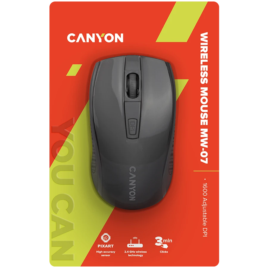 Belaidė pelė Canyon MW-7, Juodos spalvos