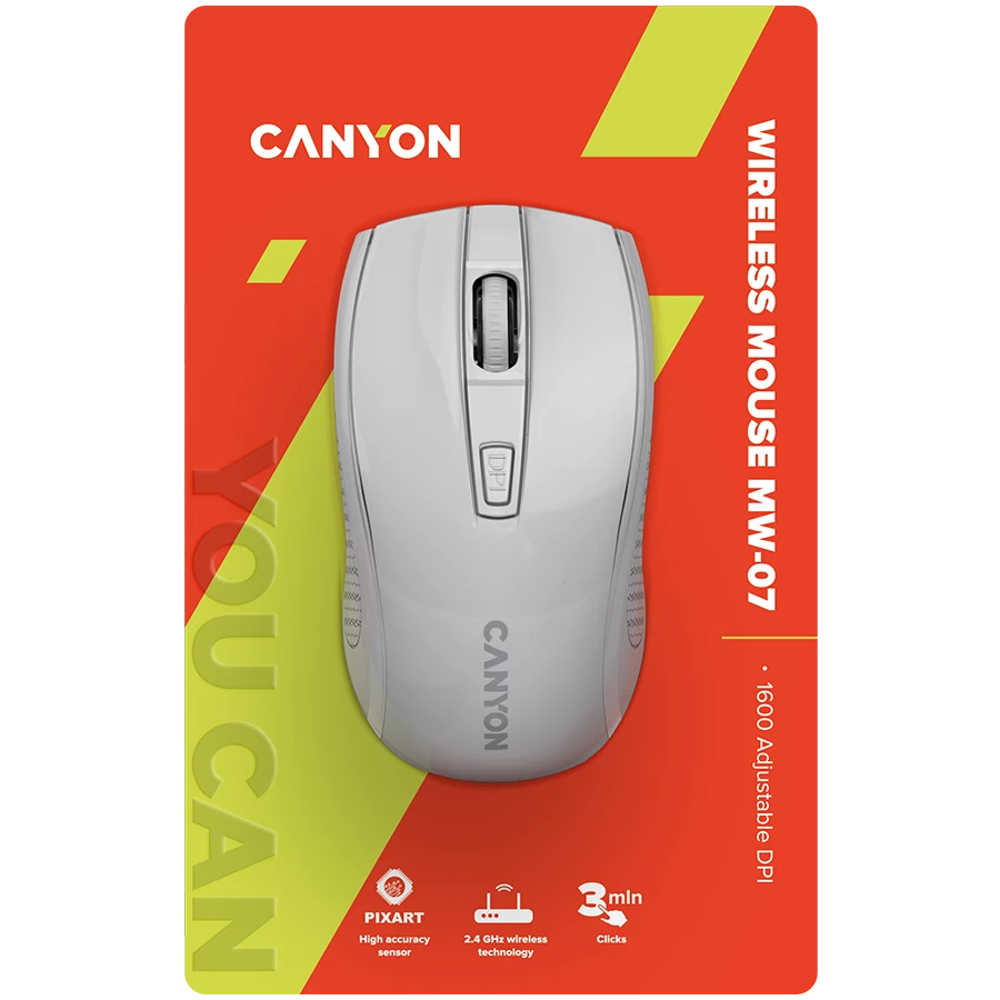 Belaidė pelė Canyon MW-7, Baltos spalvos