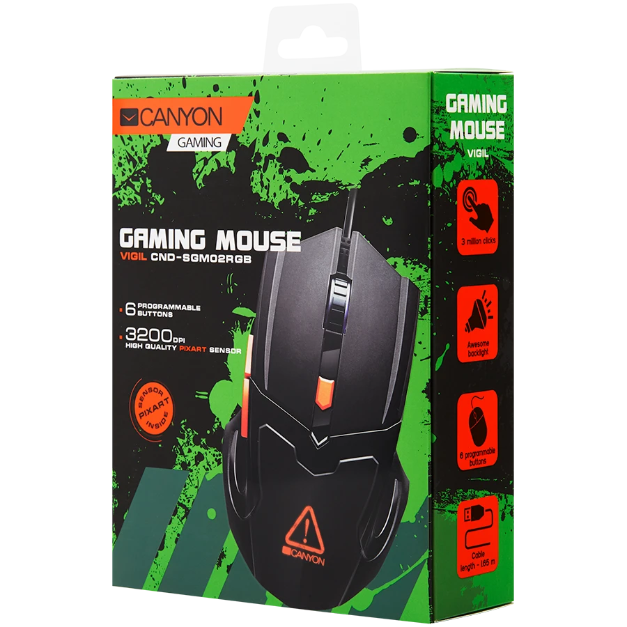 Žaidimų pelė Canyon Vigil GM-2, Juodos spalvos