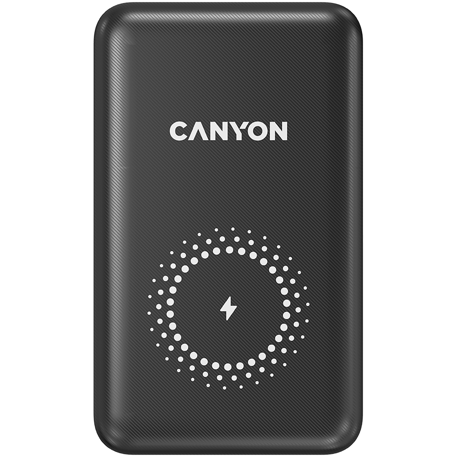 CANYON maitinimo blokas PB-1001 10000 mAh PD 18W QC 3.0 Wireless 10W Juodas