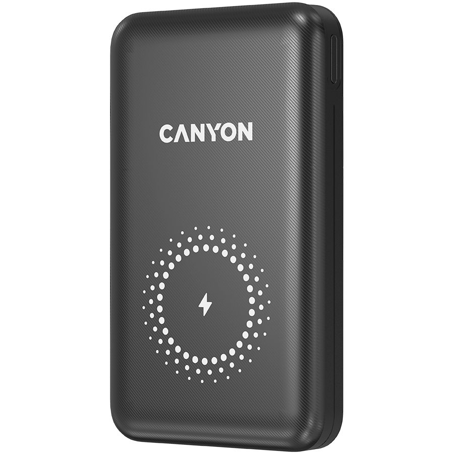 CANYON maitinimo blokas PB-1001 10000 mAh PD 18W QC 3.0 Wireless 10W Juodas