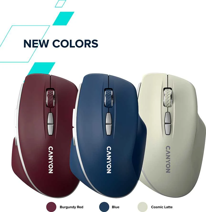 CANYON pelė MW-21 BlueLED 7 mygtukų belaidė bordo raudona