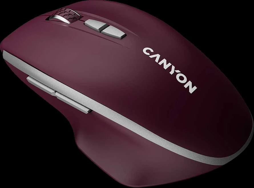 CANYON pelė MW-21 BlueLED 7 mygtukų belaidė bordo raudona