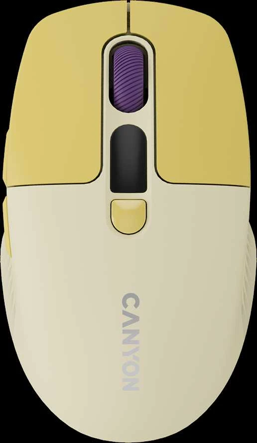 CANYON pelė MW-26 LCD tyli dvigubo režimo belaidė Geltona