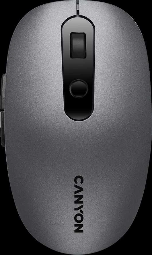 CANYON MW-9, 2 in 1 Optinė belaidė pelė 6 mygtukai, DPI 800/1000/1200/1500, 2 mode(BT/ 2.4GHz), Baterija AA*1pcs, Pilkas, 65.4*112.25*32.3mm, 0.092kg